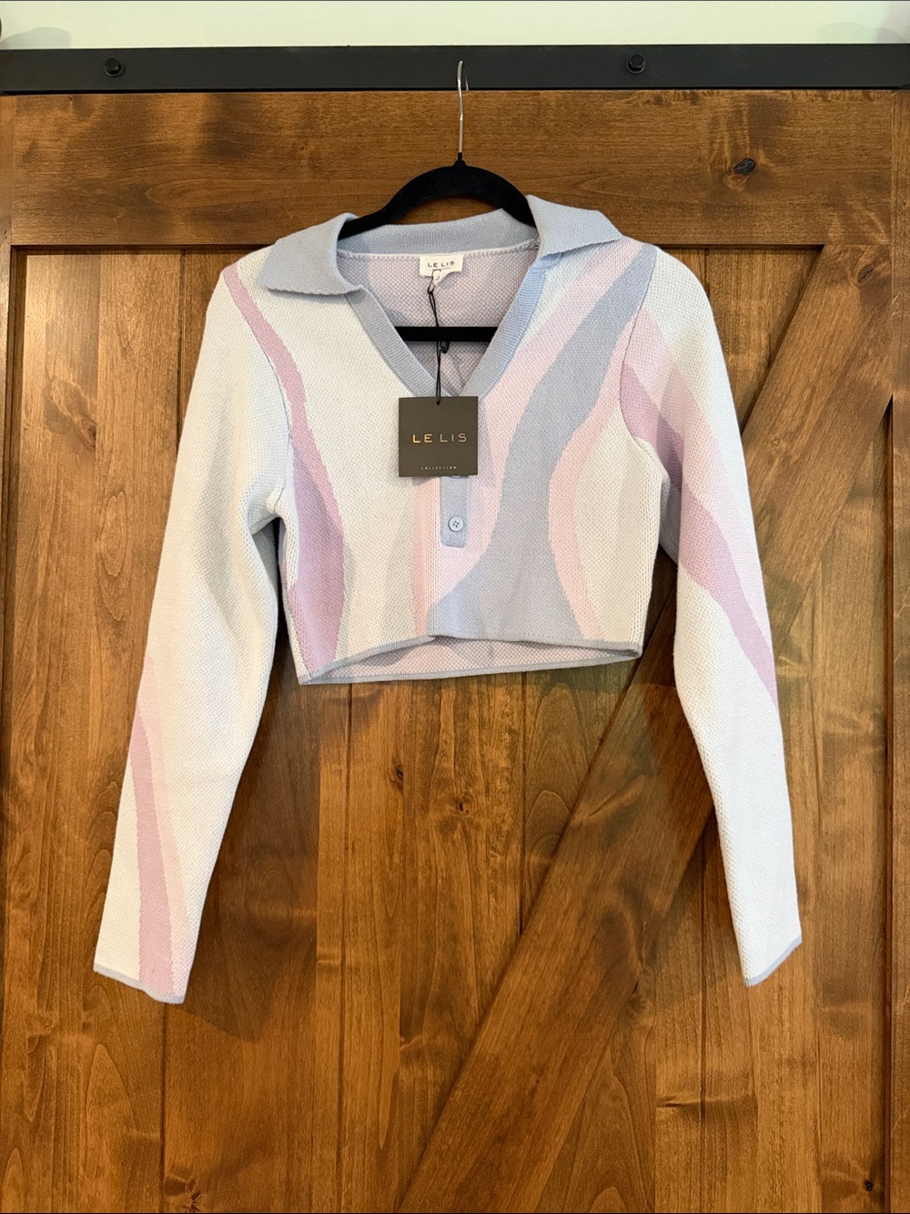 Le Lis Collection cropped polo sweater NWT